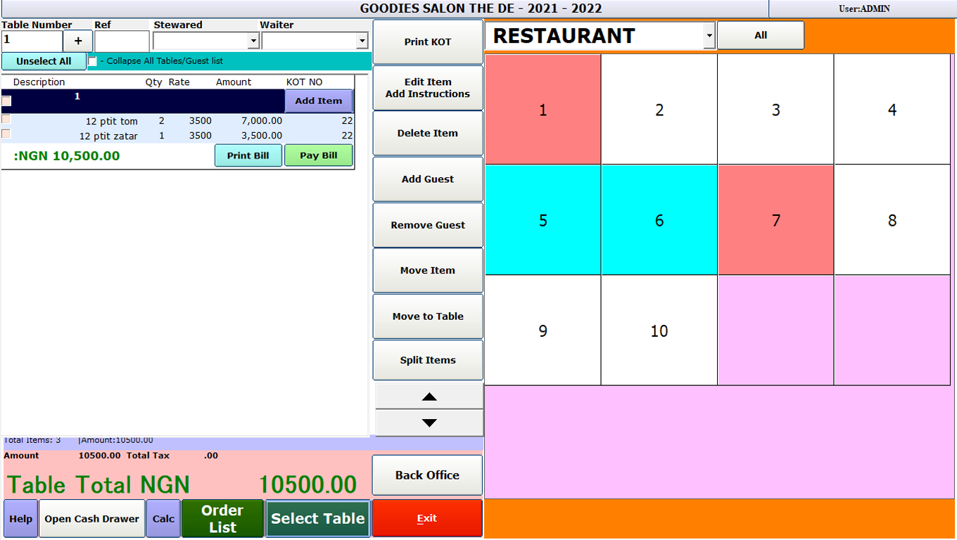 Weltraum POS all in one Tables